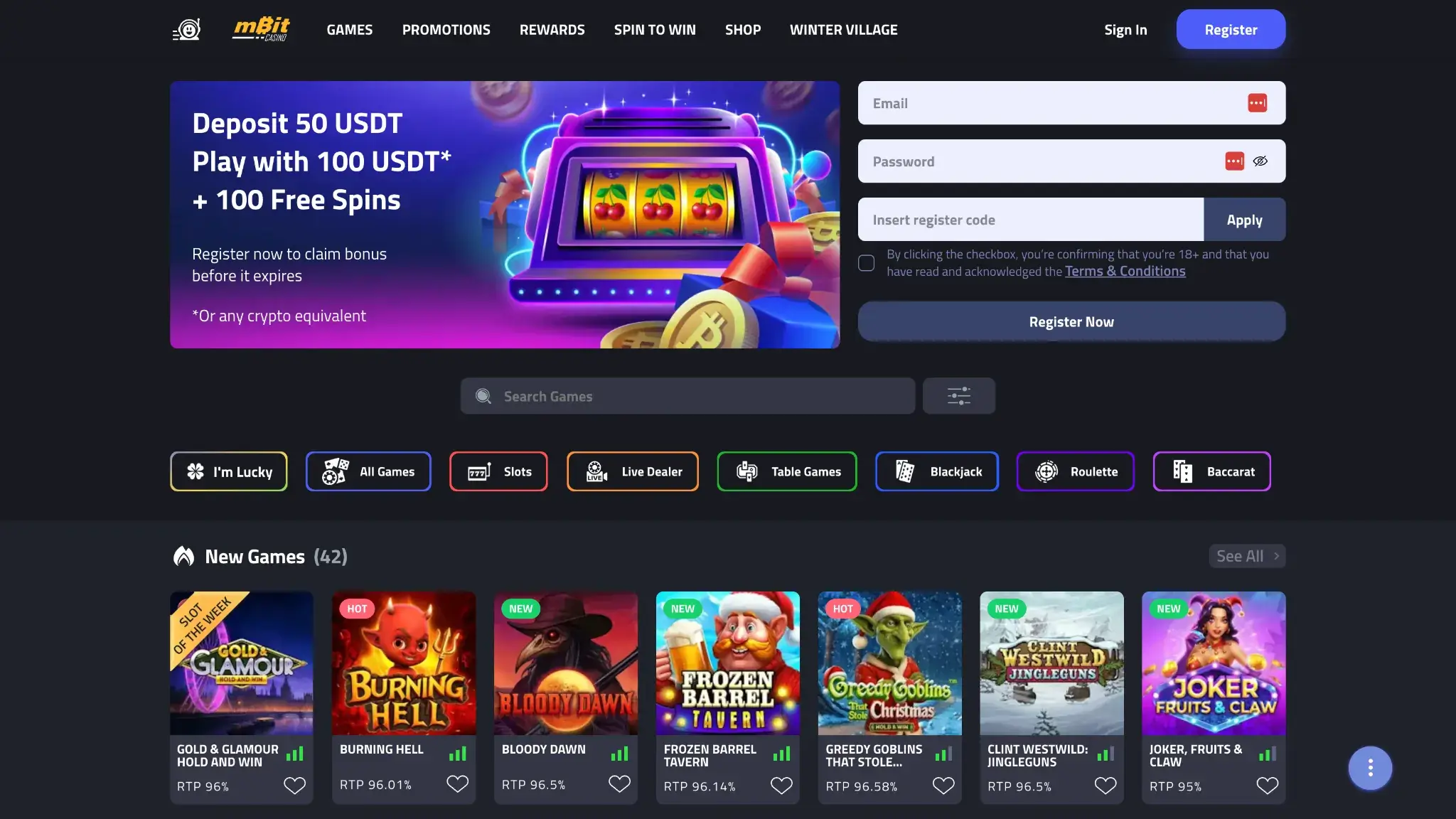 mBitcasino slide1